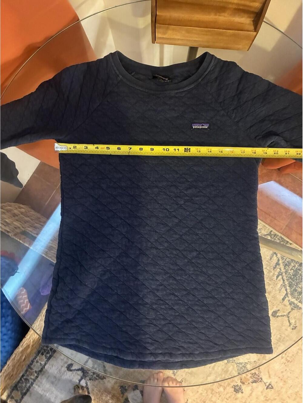 Patagonia Quilt Crew Sweatshirt Womens Small Blue Organic Cotton 58515 EUC
